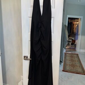 Elliatt Rubini Halter Cape Dress - black - elegant statement back - worn once